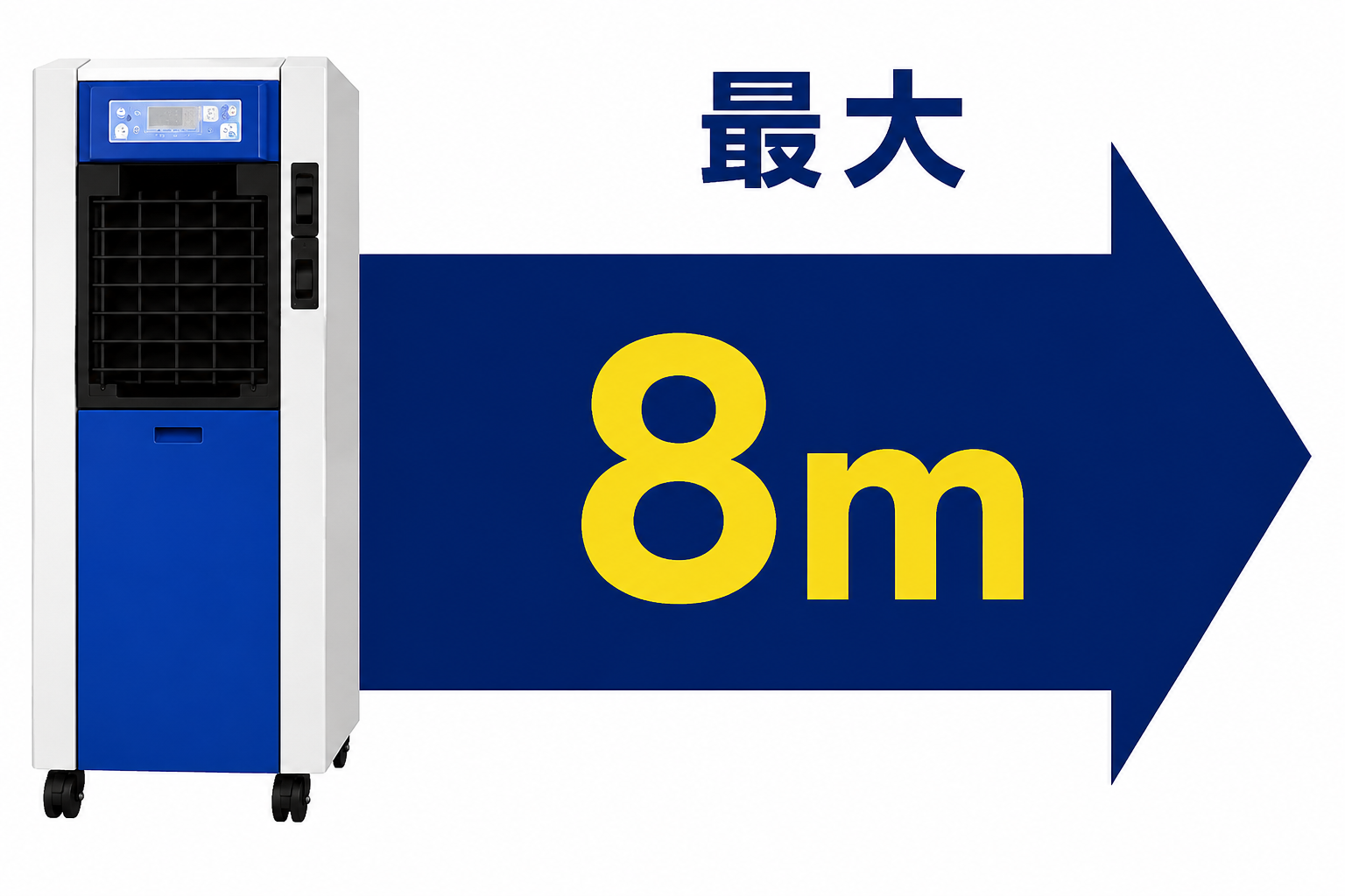 最大到達距離8m